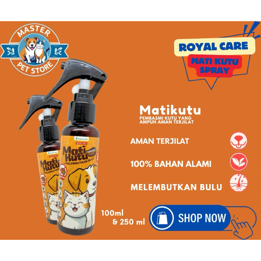 ROYAL CARE MATI KUTU SPRAY OBAT ANTI KUTU KUCING AMAN TERJILAT