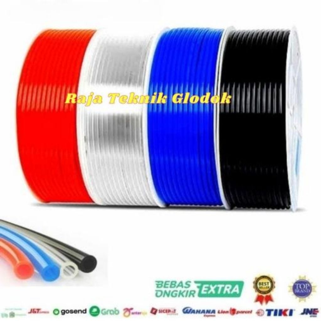 Selang PU 8x12 / Selang Angin 1 Roll 100 Meter - Clear
