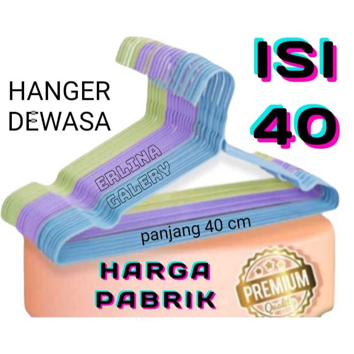 ( ISI 40 PCS)HANGER KAWAT Gantungan Baju Stainlees Steel Hanger Baju Dewasa Hanger Baju Anti Karat