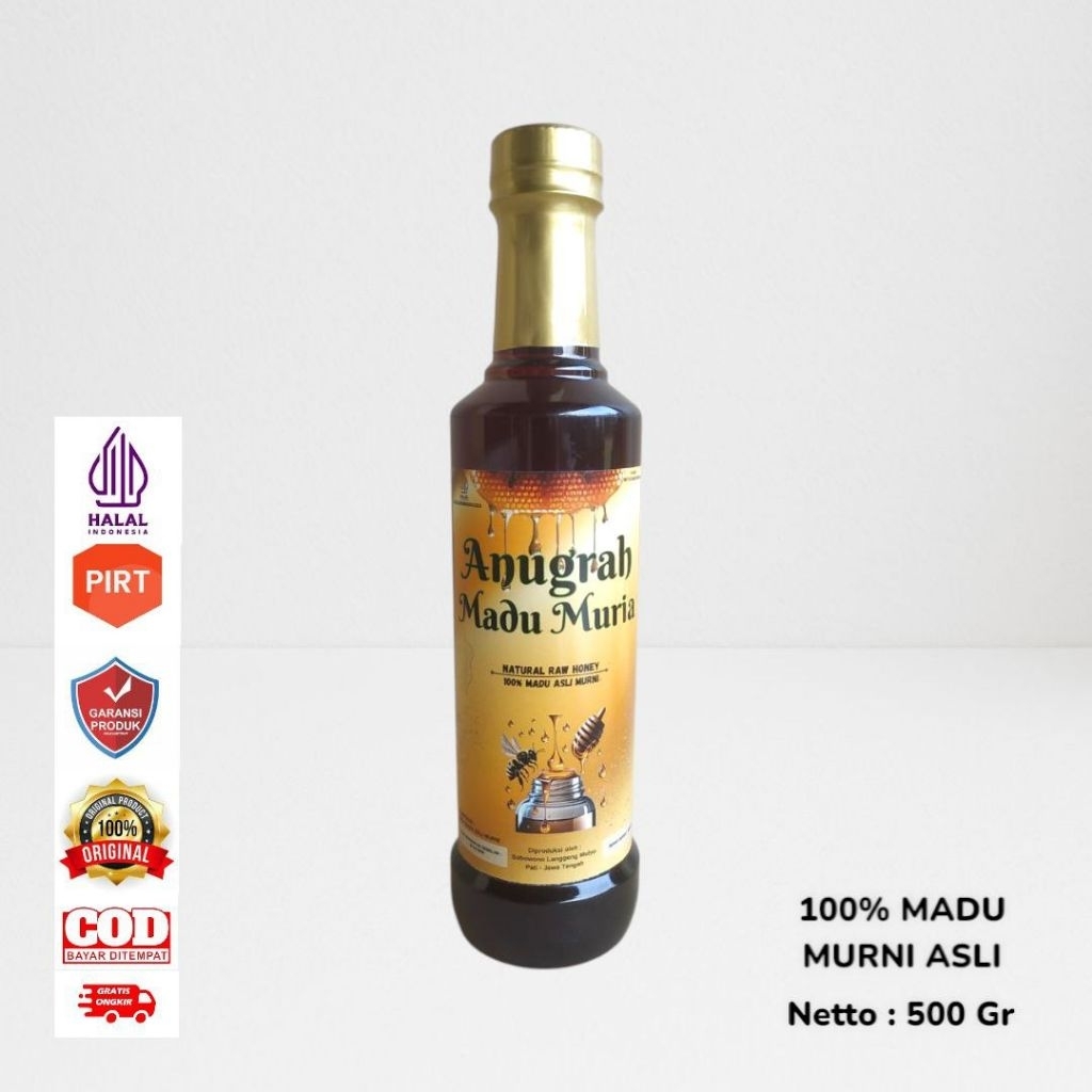 

Madu Murni Asli 500gr Original 100% Super Premium Full Nektar Bunga Alami Pure Natural Raw Honey