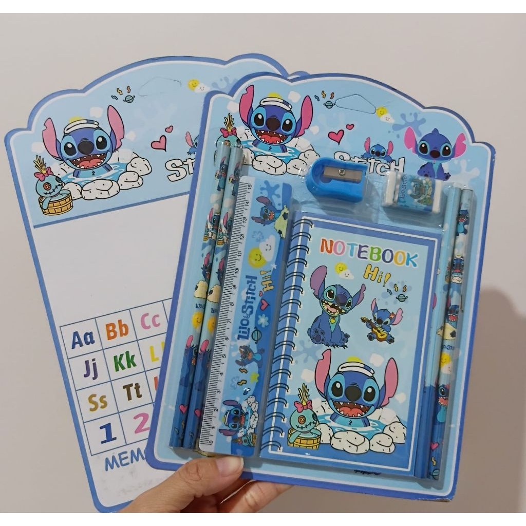 

Stitch pencil set n buku gambar