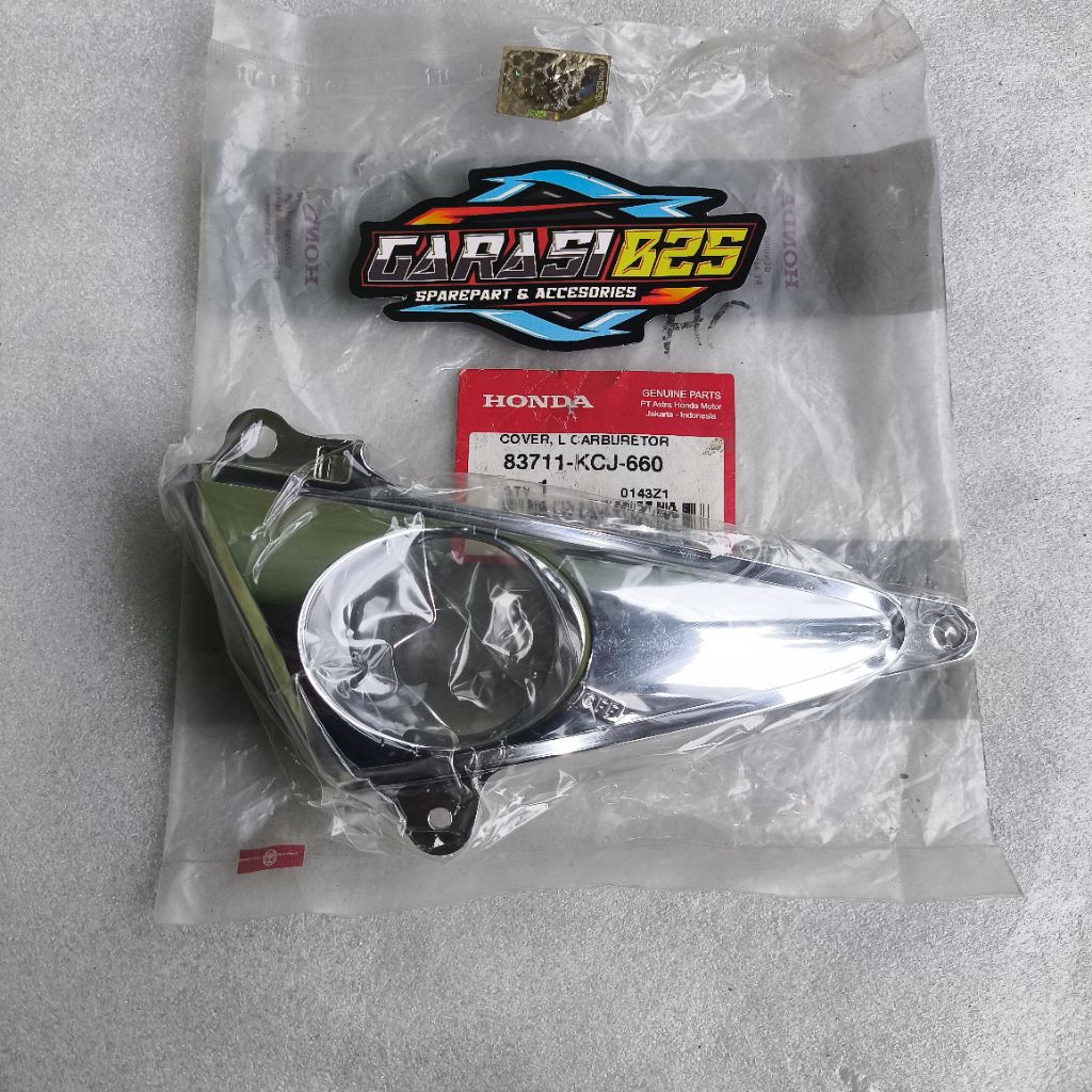83711-KCJ-660 Cover Tutup Karburator Kiri Chrom Krom Tiger Revo Original AHM