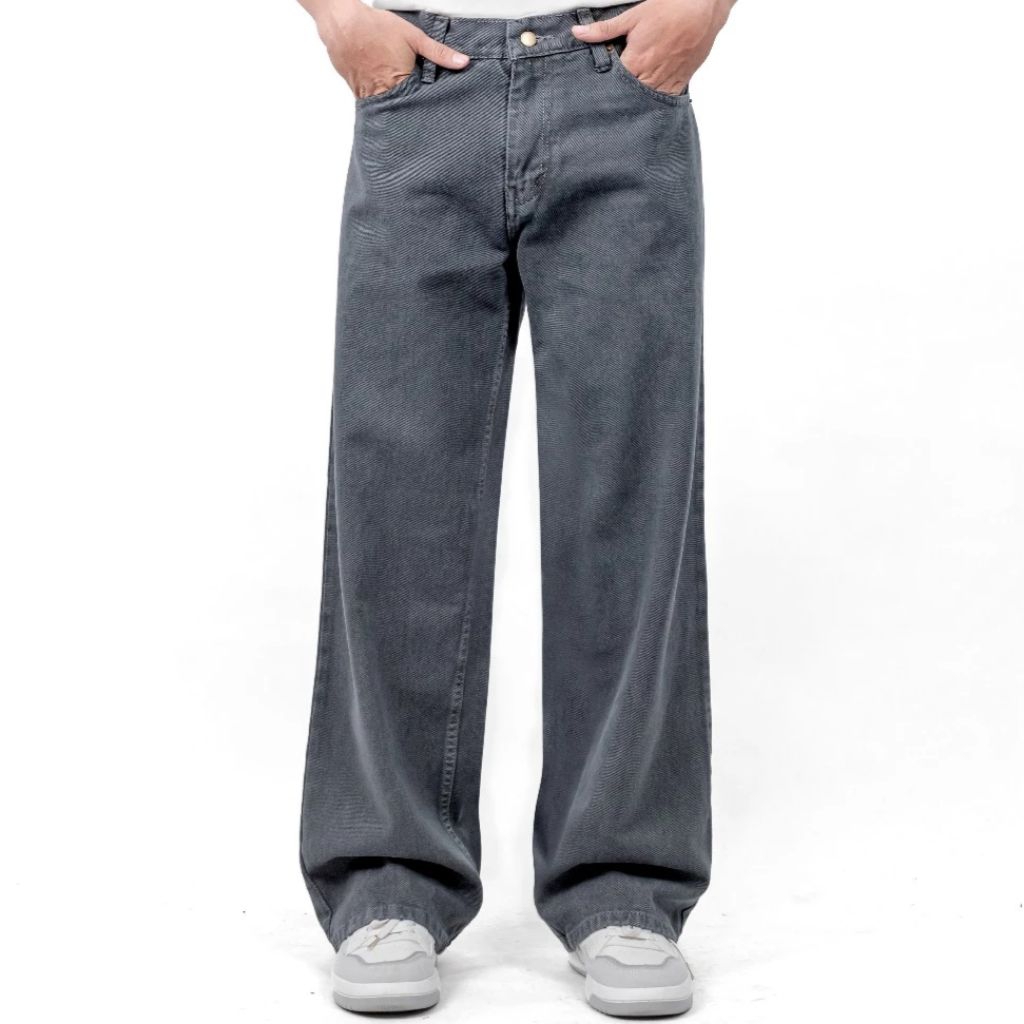 Celana Jeans Pria Basic Loose Straight Reguler Fit Celana Jeans Pria Gombrang