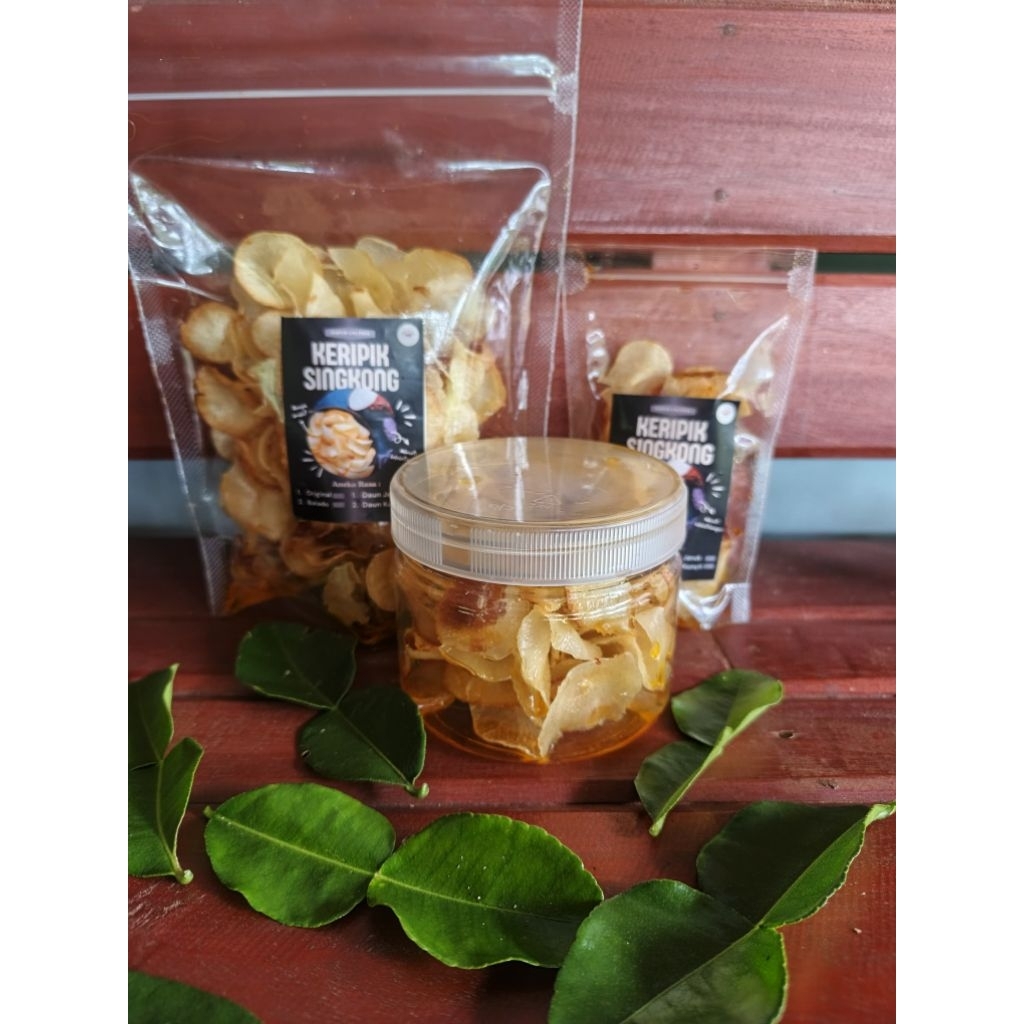 

Keripik singkong balado rasa daun jeruk ,250 gram.