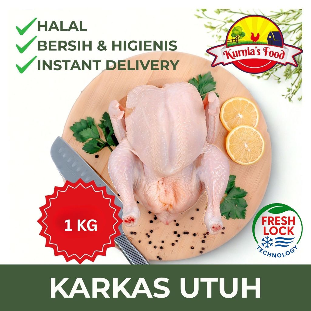 

Ayam Potong Halal, Bersih - 1 Ekor Utuh