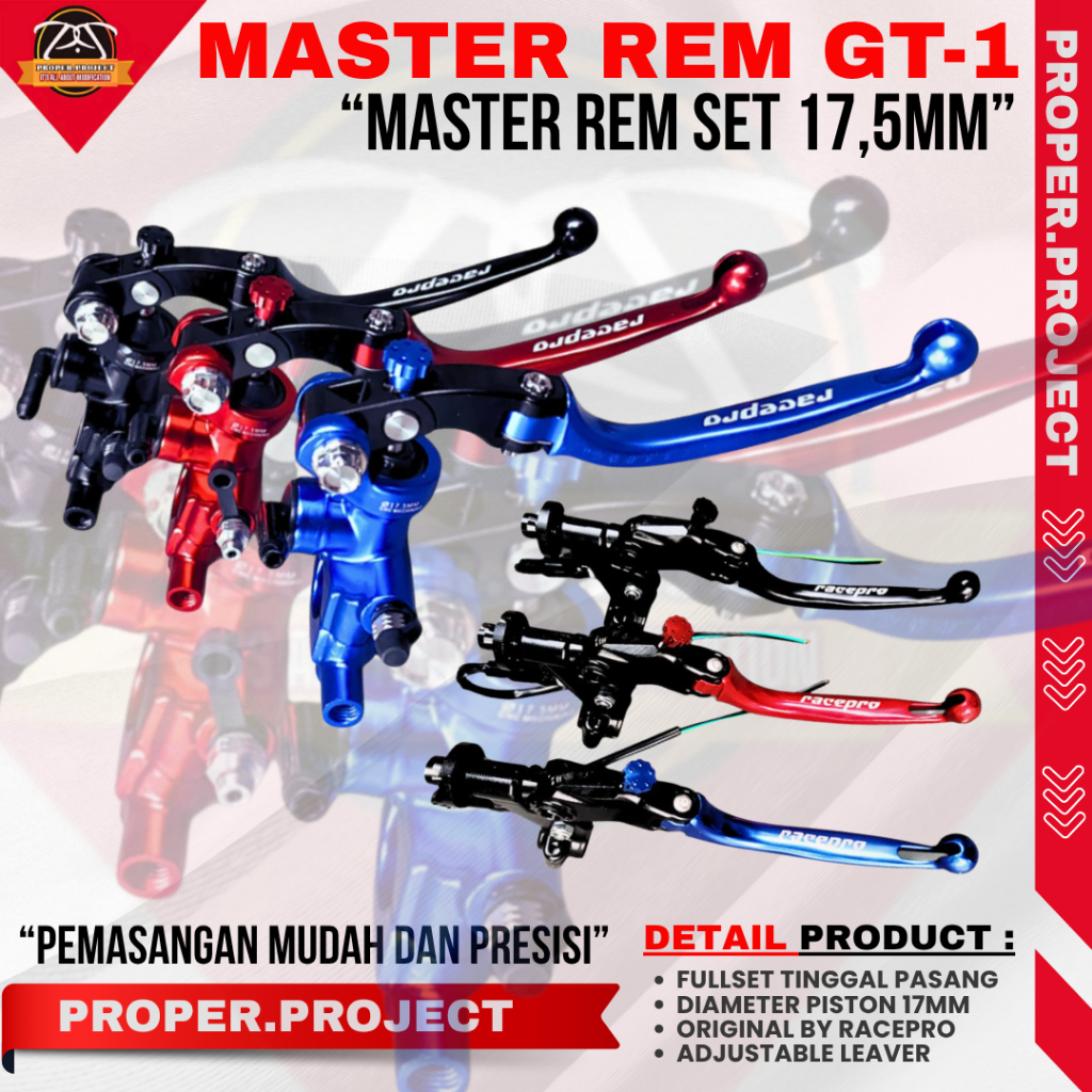 Master Rem Racepro GT-1 Master rem single radial Master rem 17,5mm Master rem set universal 17,5mm