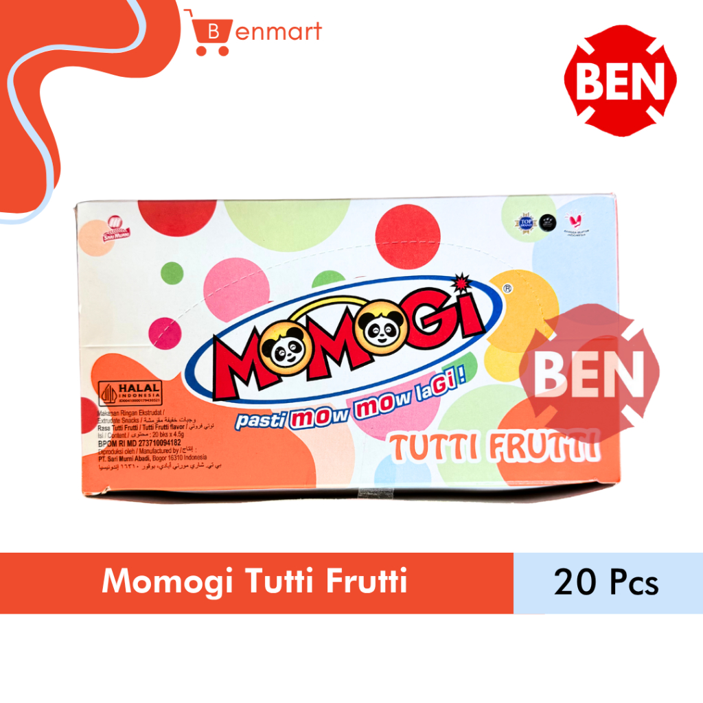 

Momogi Stick TUTTI FRUTTI 1 Box 20 Pcs Tuti Fruti Buah Dus Karton