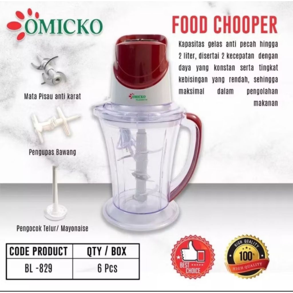 PROMO MURAH CHOPPER OMICKO PLATINUM FOOD CHOPPER 2 LITER ORIGINAL OMICKO