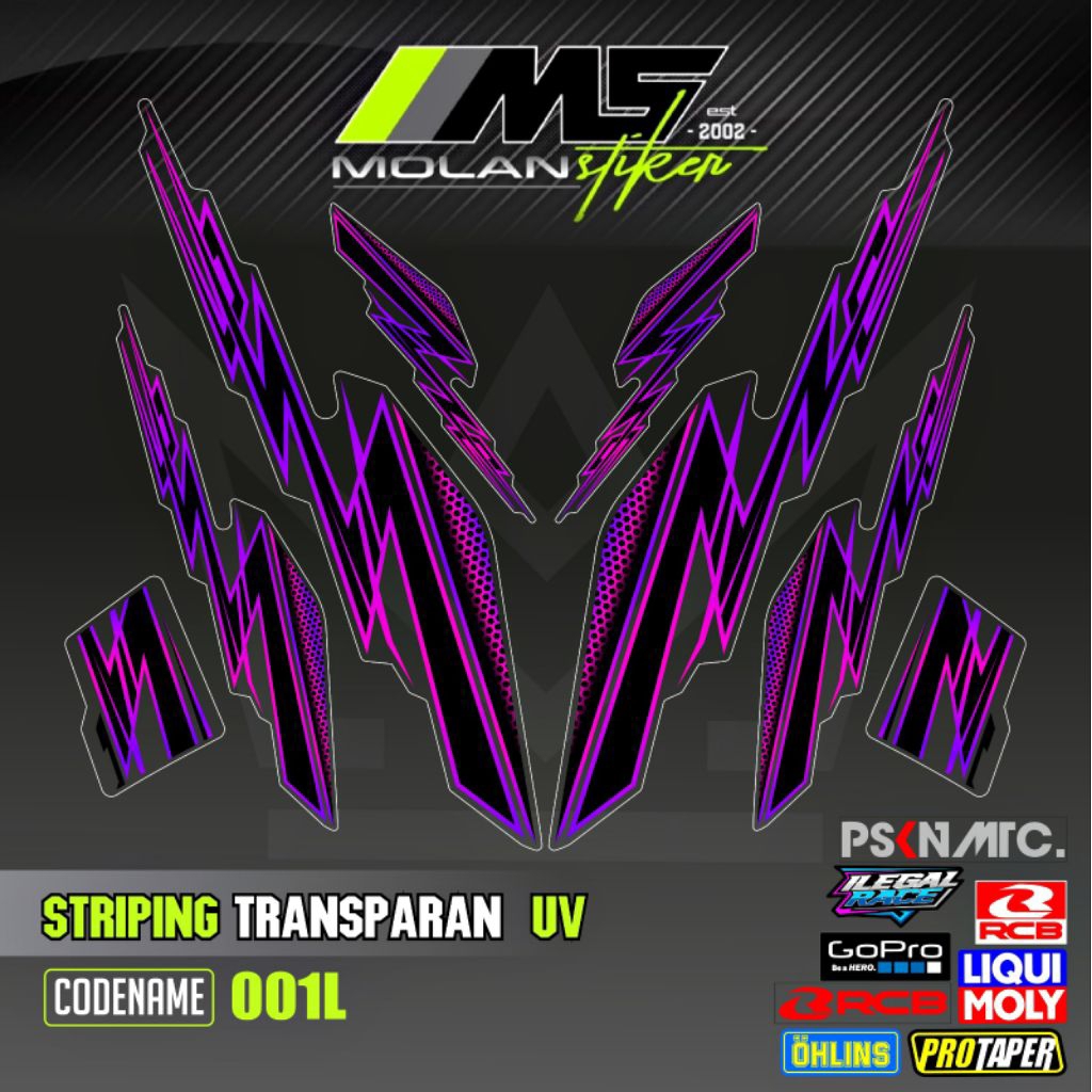 Decal Sticker Striping Variasi Transparan Uv Suzuki Tornado Gs 110 Suzuki Tornado Gx 100 Motif Karbo
