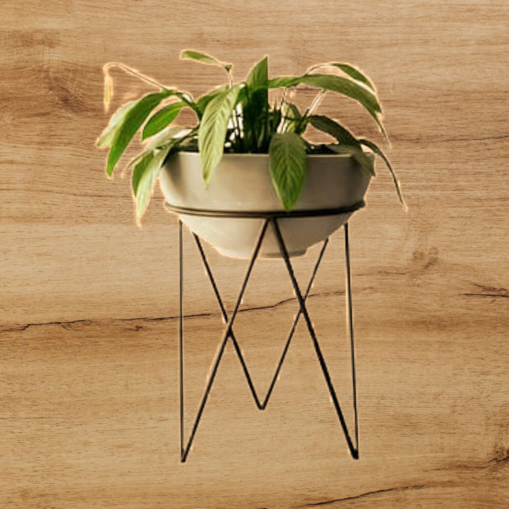 Standing rak pot besi model bulat besi 6mm