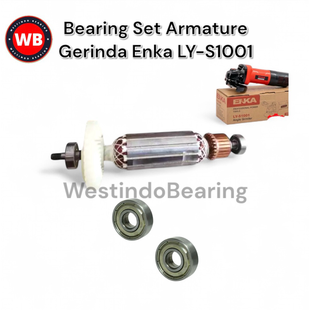 Bearing Set Armature Mesin Gerinda Enka LYS1001 Laher Laker Lahar Angker Mesin Gerinda