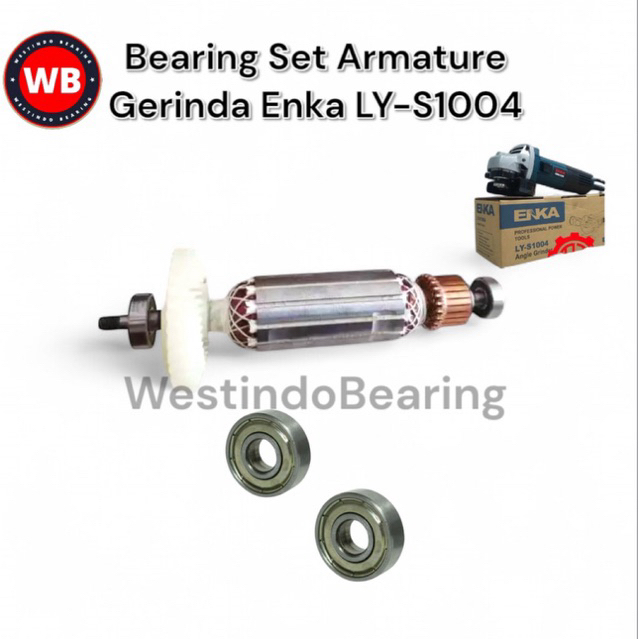 Bearing Set Armature Mesin Gerinda Enka LYS1004 Laher Laker Lahar Angker Mesin Gerinda