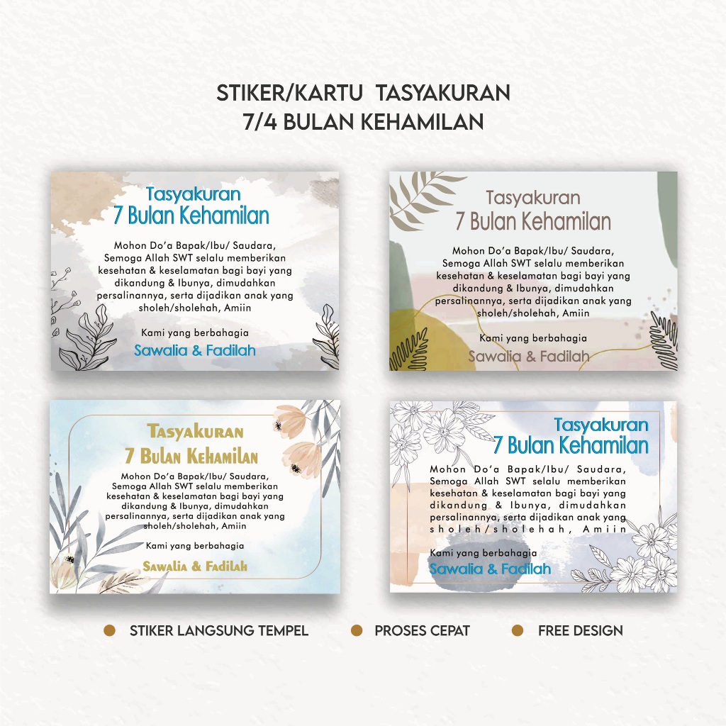 

stiker tasyakuran 7/4 bulan kehamilan aestetic/tasyakuran kehamilan