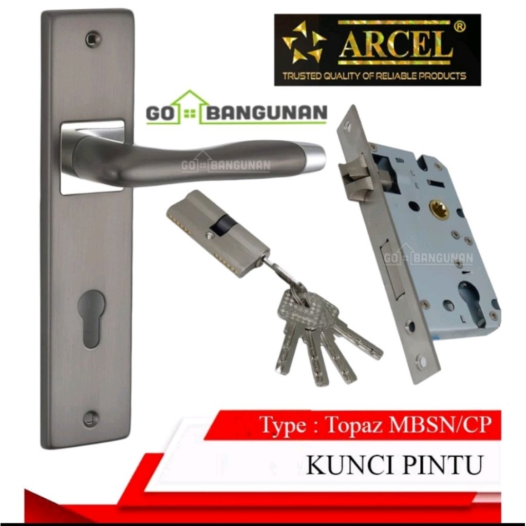KUNCI PINTU SET PREMIUM QUALITY ARCEL GAGANG + BODY STAINLESS