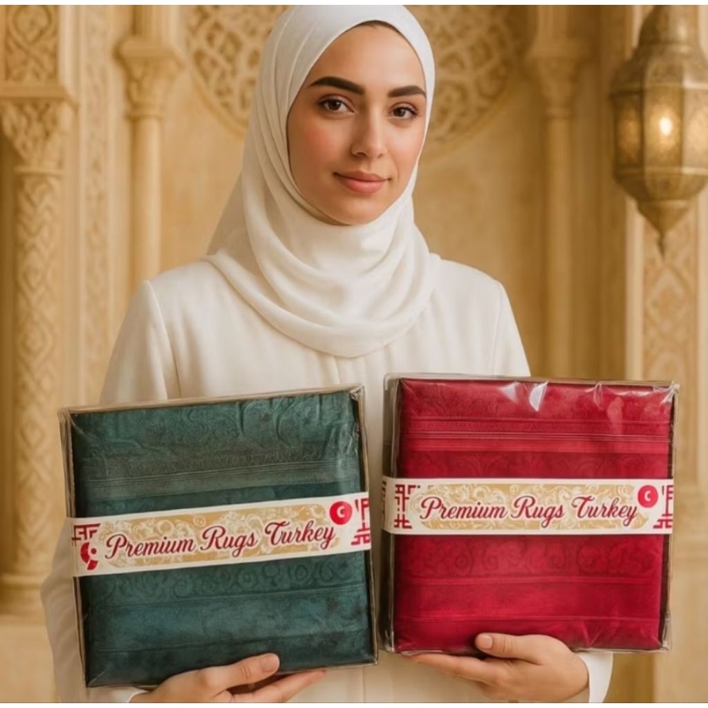 Souvenir sajadah busa tebal quilting embos turkey  premium | Hampers sajadah busa tebal quilting emb