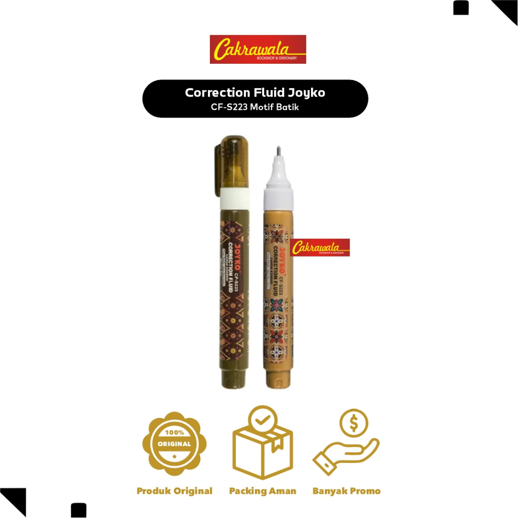 

Correction Fluid Joyko CF-S223 Motif Batik | Tipe X Motif Batik | Tipe X Lucu | Stipo Cair