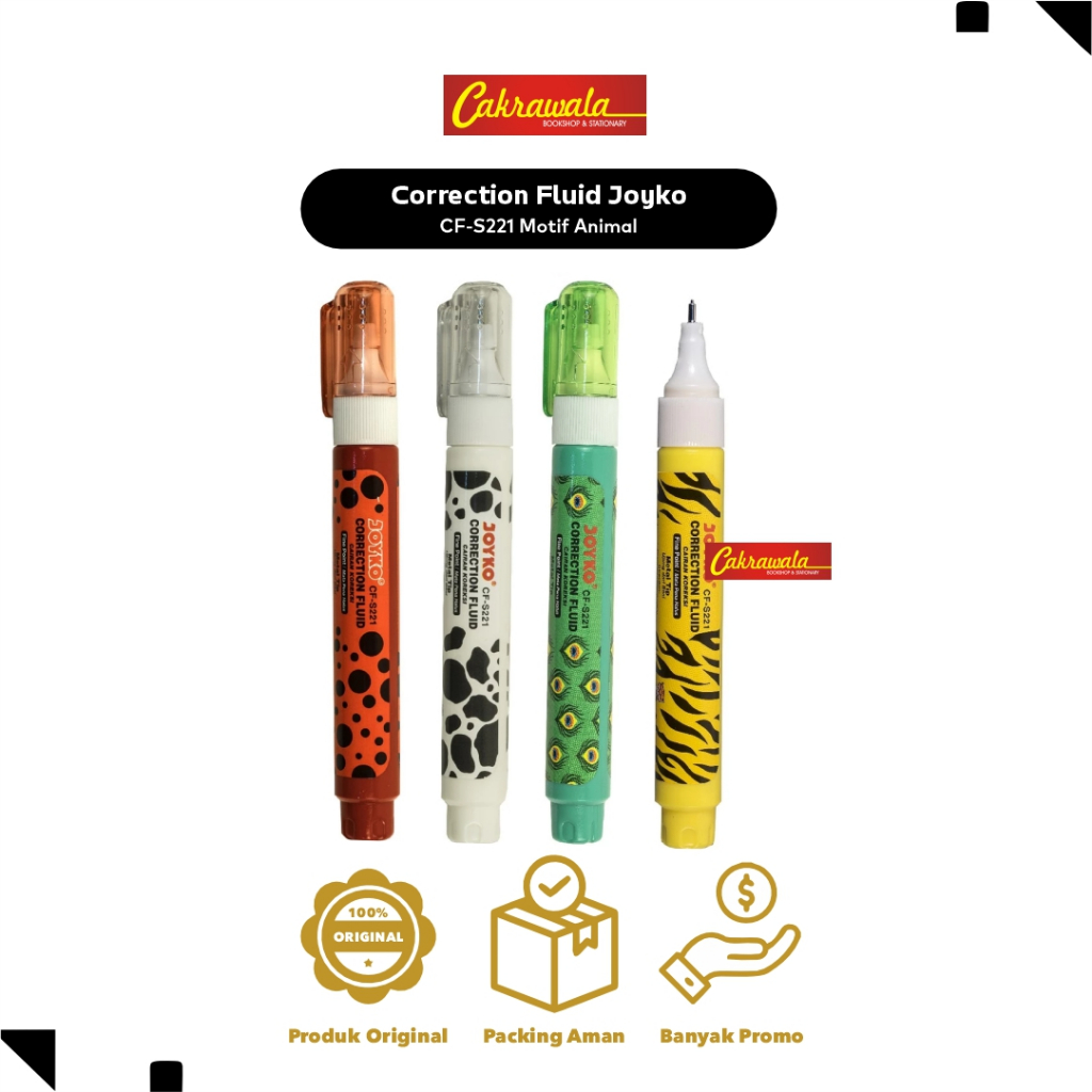 

Correction Fluid Joyko CF-S221 Motif Animal | Tipe X Lucu | Tipe X Cair | Stipo Cair