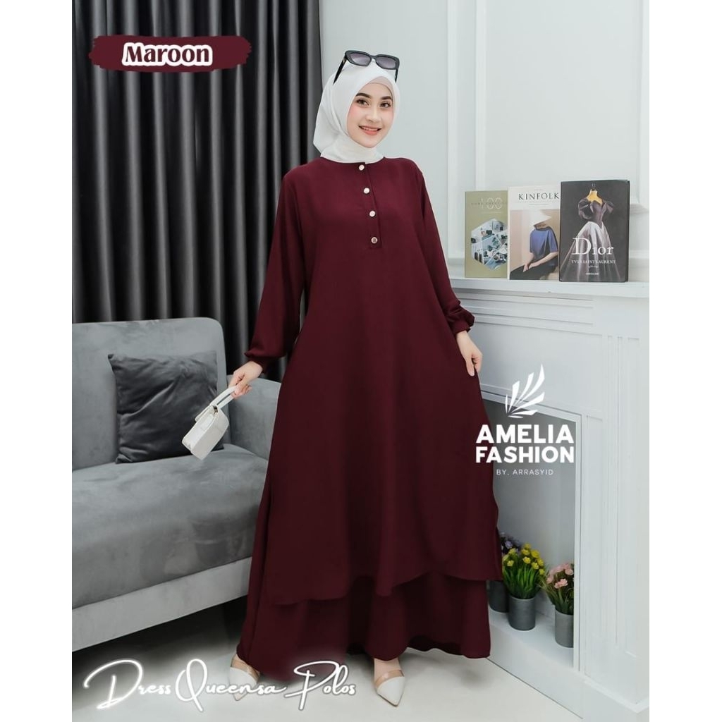 QUEENZA DRESS AMELIA//DRESS AMELIA//GAMIS POLOS//GAMIS MALAY//DRESS MALAY//GAMIS CRINKLE POLOS//DRES