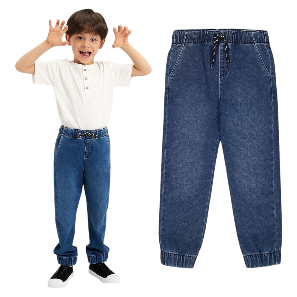 ANKO BOY 4 TAHUN ANKO Kid's Pull-On Denim Jogger Jeans
