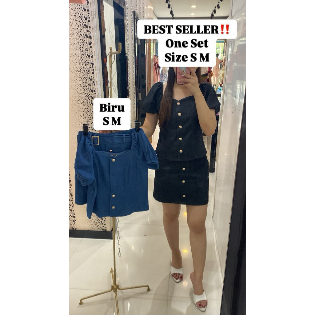 One set Jeans Rok celana pendek // one set jeans rok celana pendek