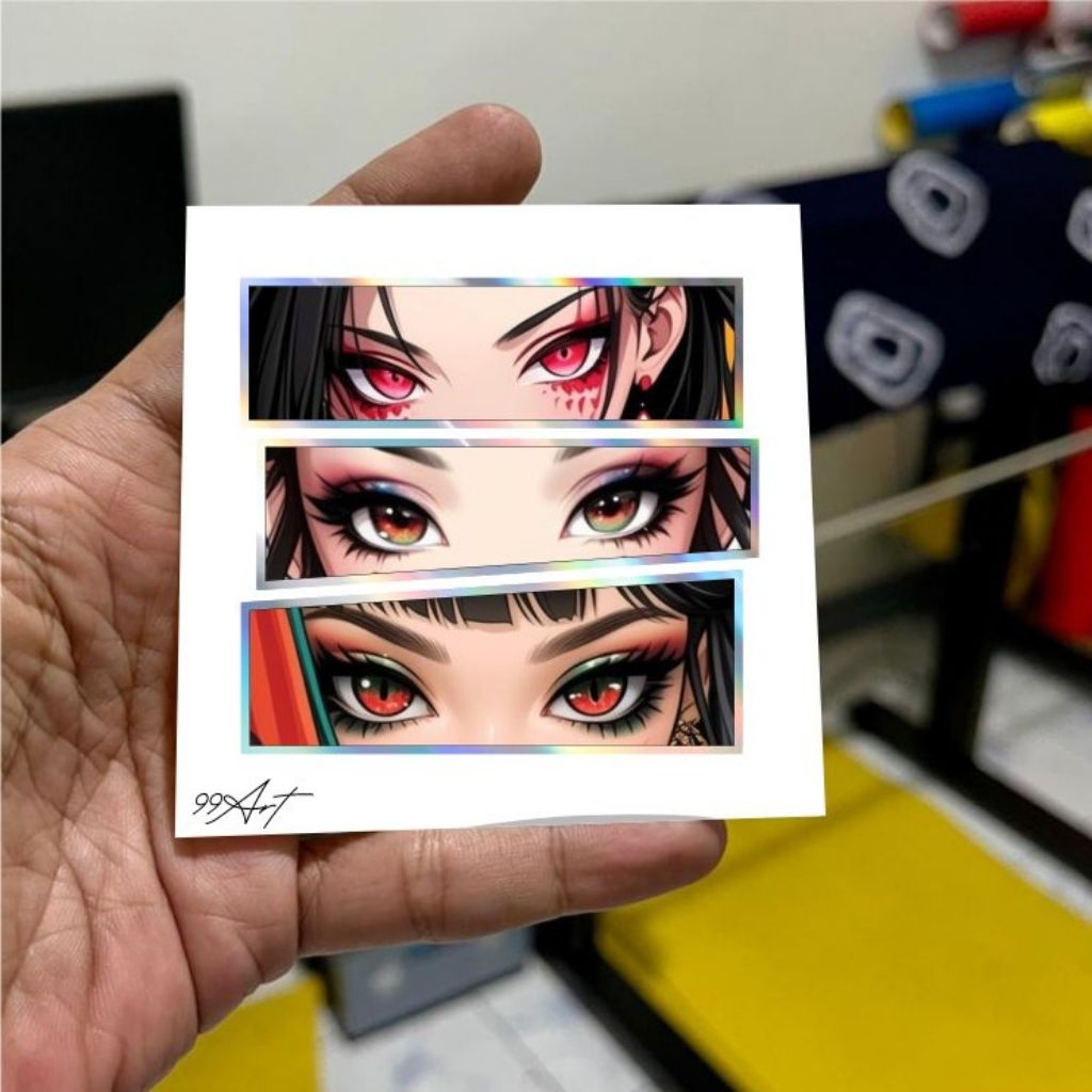 

stiker 3pcs siluwet helogram. samurai japan, anime, stiker reflektive nyala, hp, motor