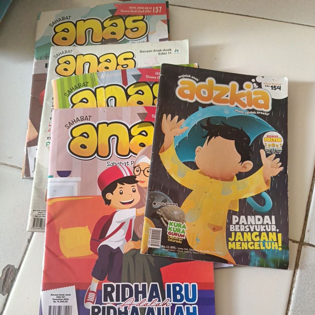 Majalah anak muslim adzkia, aku anak saleh, cilukba, anas