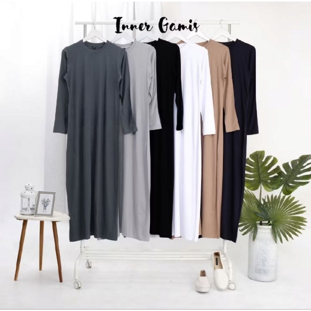 Manset Gamis Lengan Panjang Kaos Polos Premium