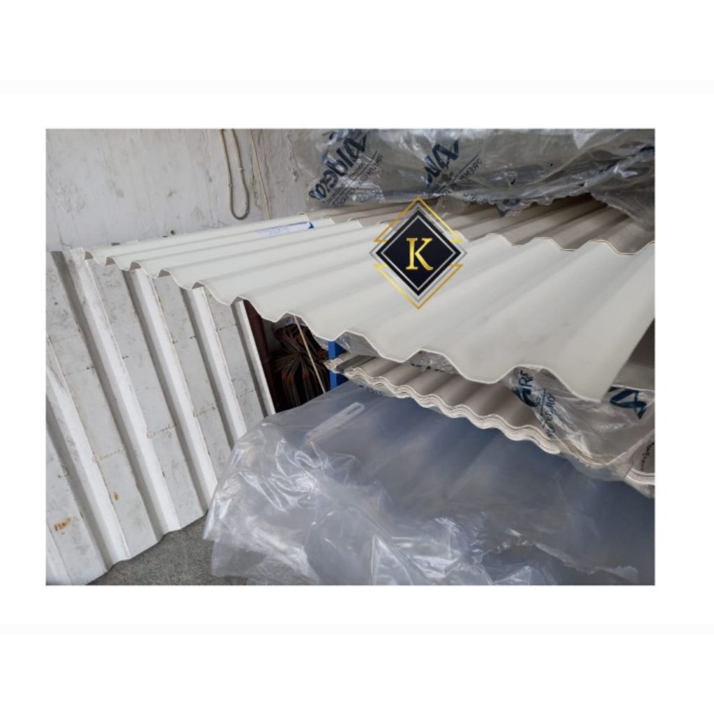 ATAP UPVC ALDERON RS GRECA PANJANG 6 METER GELOMBANG WARNA ABU ABU PUTIH BIRU LEBAR EFEKTIF 69 CM SI