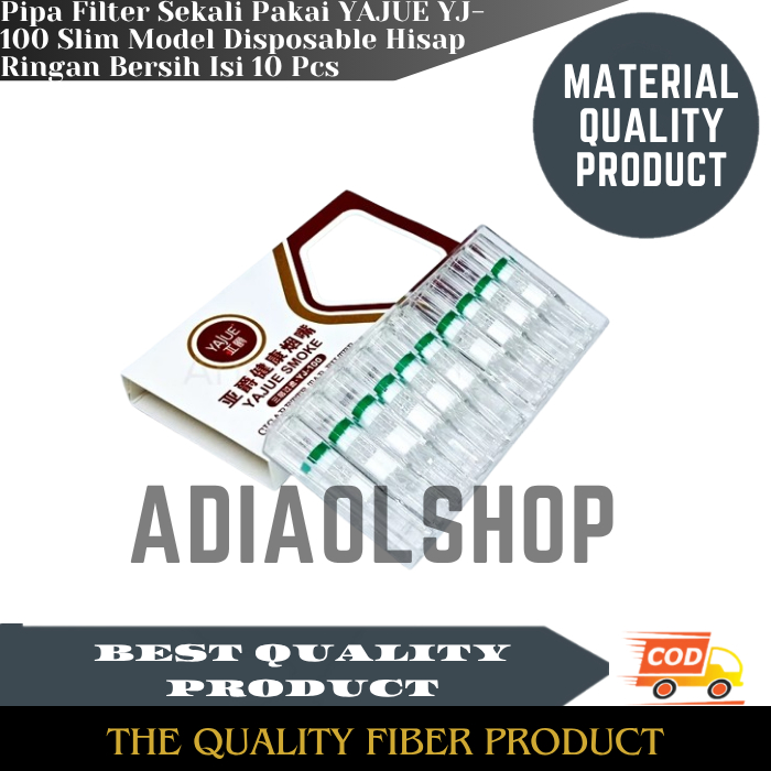 Pipa Filter Sekali Pakai YAJUE YJ-100 Slim Model Disposable Hisap Ringan Bersih Isi 10 Pcs