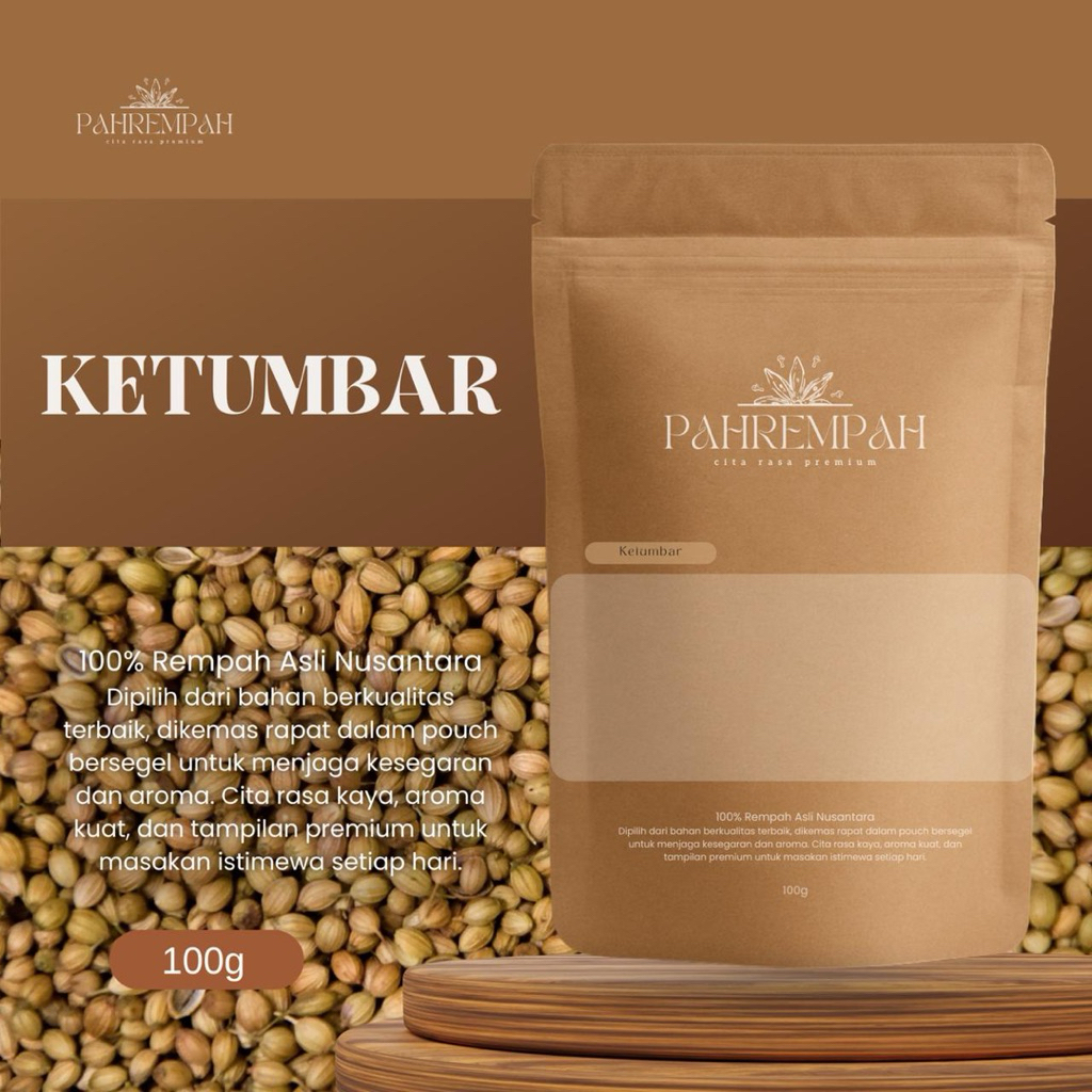 

PAHREMPAH – Ketumbar Asli Utuh - 100gram | Rempah Dapur Premium | Bumbu Masakan Tradisional & Herbal | Ketumbar Kering | Coriander