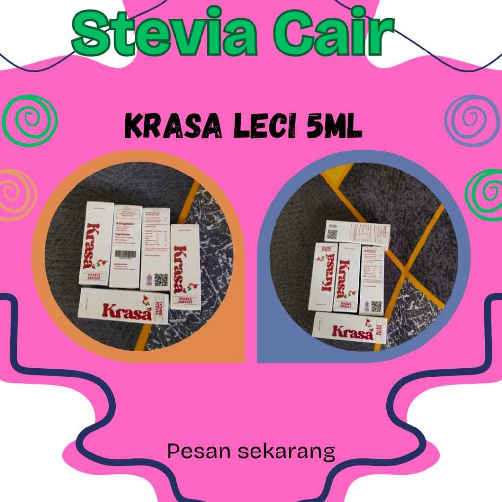 

KRASA LECI STEVIA Cair 5 ml | STEVIA Cair 5ml Pengganti Gula Pasir | Pemanis Alami Stevia LECI 5ml