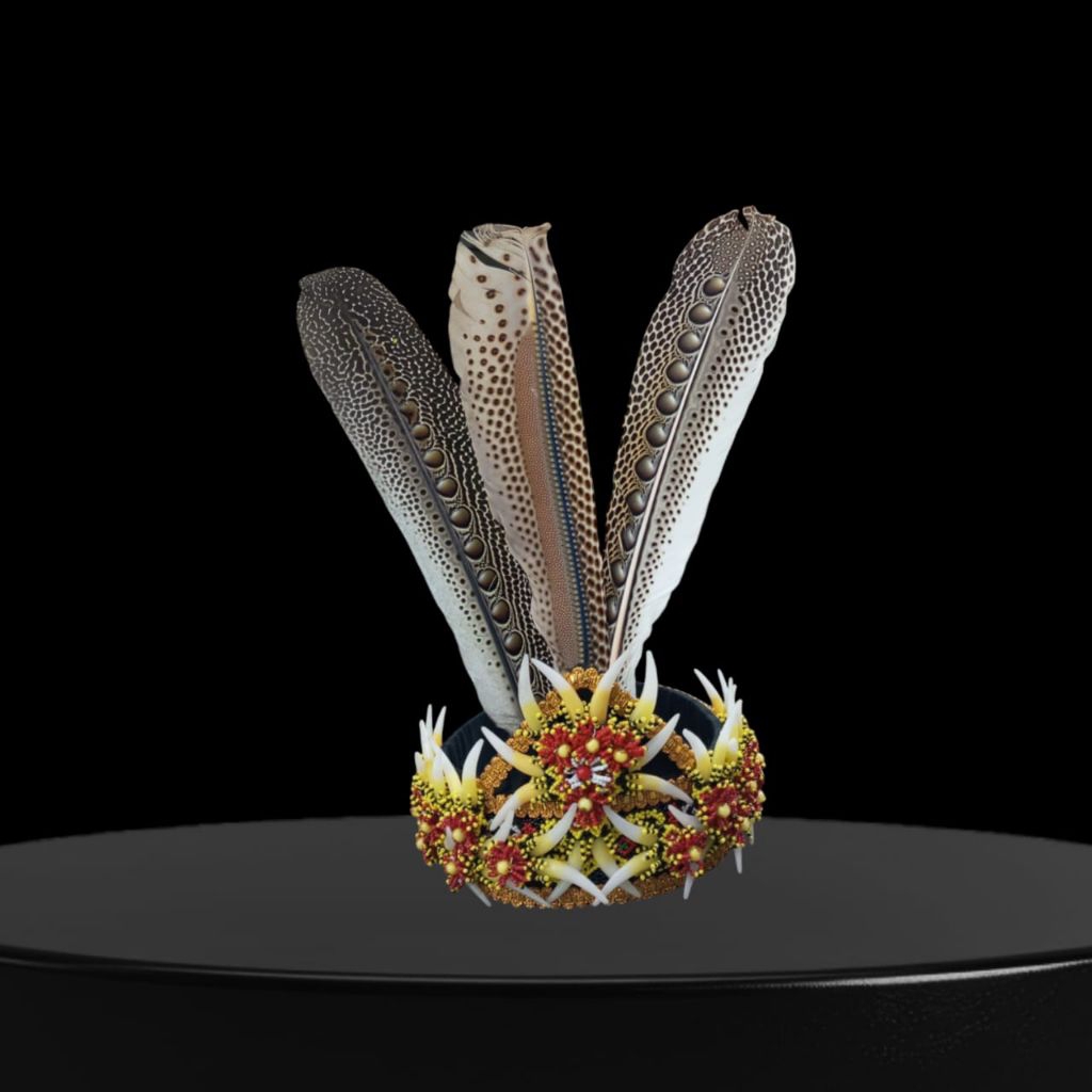 topi mahkota taring full dan bulu ruai // Topi Mahkota Dayak Bulu Ruai // Mahkota Khas Dayak