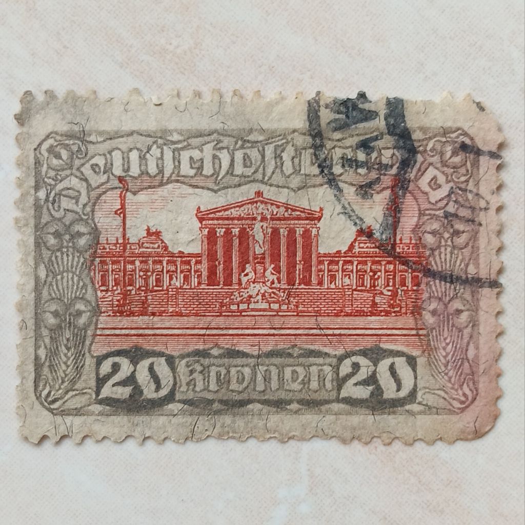 

Perangko Prangko Kuno Austria Parliament Building 20 Krone 1920 - YN2444