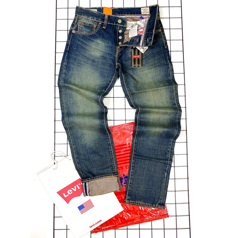 BBC BRANDED Jeans Panjang Pria Made in Usa Celana Denim Reguler Fit Button Fly Aksen SELVEDGE