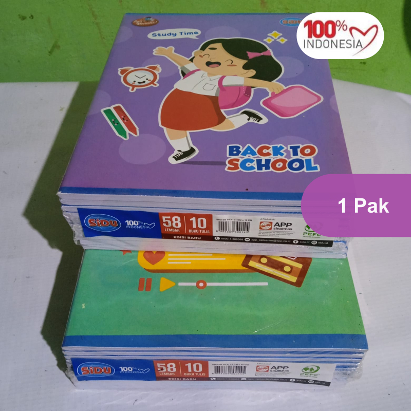 

SiDU Buku Tulis SiDU Isi 58 Lembar Per Pack 10 Buku / Buku Tulis SiDU 58