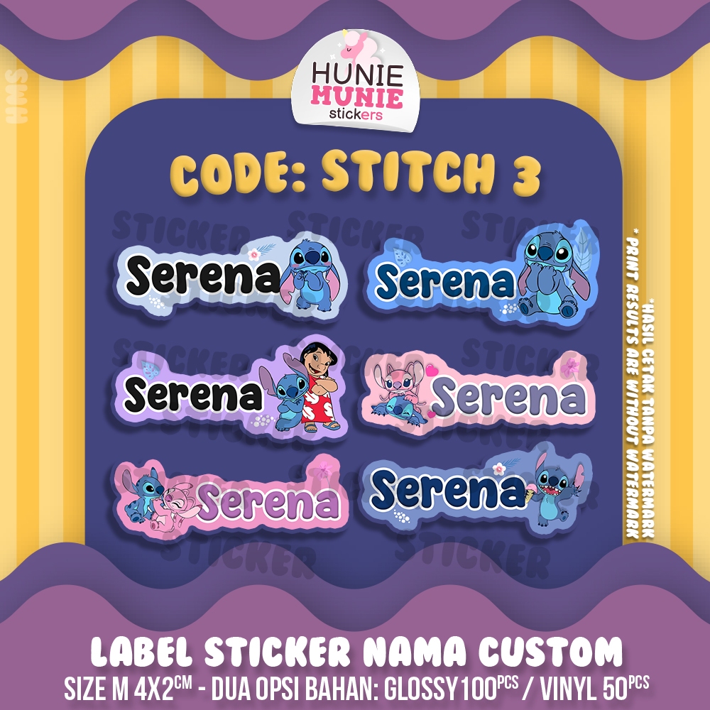 

Sticker Label Nama Custom - Stitch Lilo Angel (100 pcs) Stiker