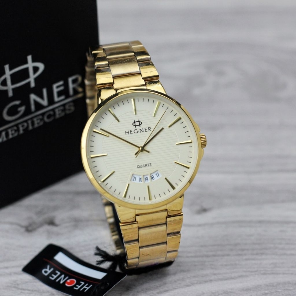 jam tangan pria hegner 5025 original stainless steel quartz analog