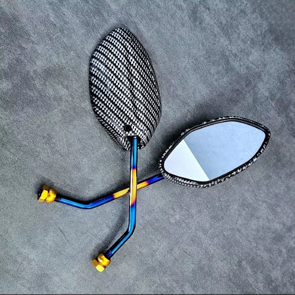 spion beat karbon tangkai blue x variasi beat Vario spacy Supra utk semua honda