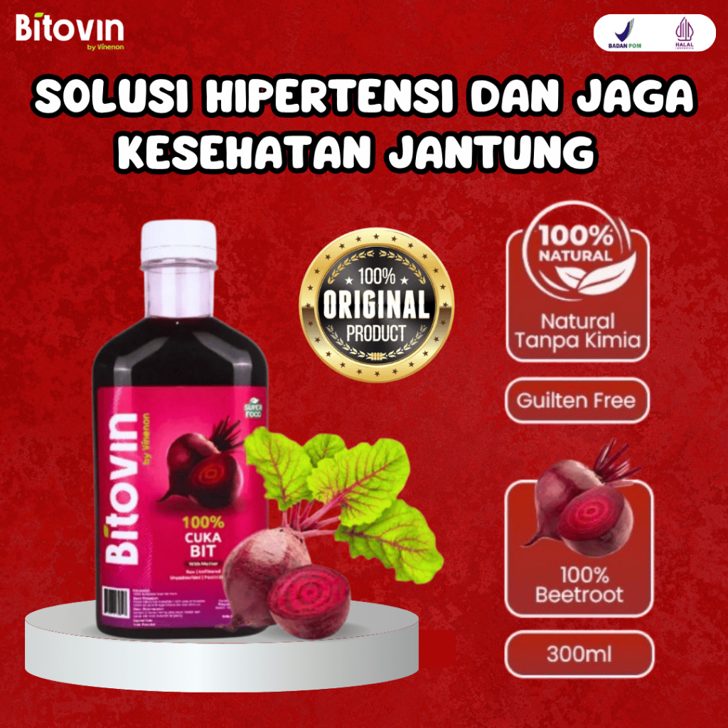 

BITOVIN Paket 1 Botol - Cuka Buah Bit Solusi Hipertensi Jaga Kesehatan Jantung Penambah Darah