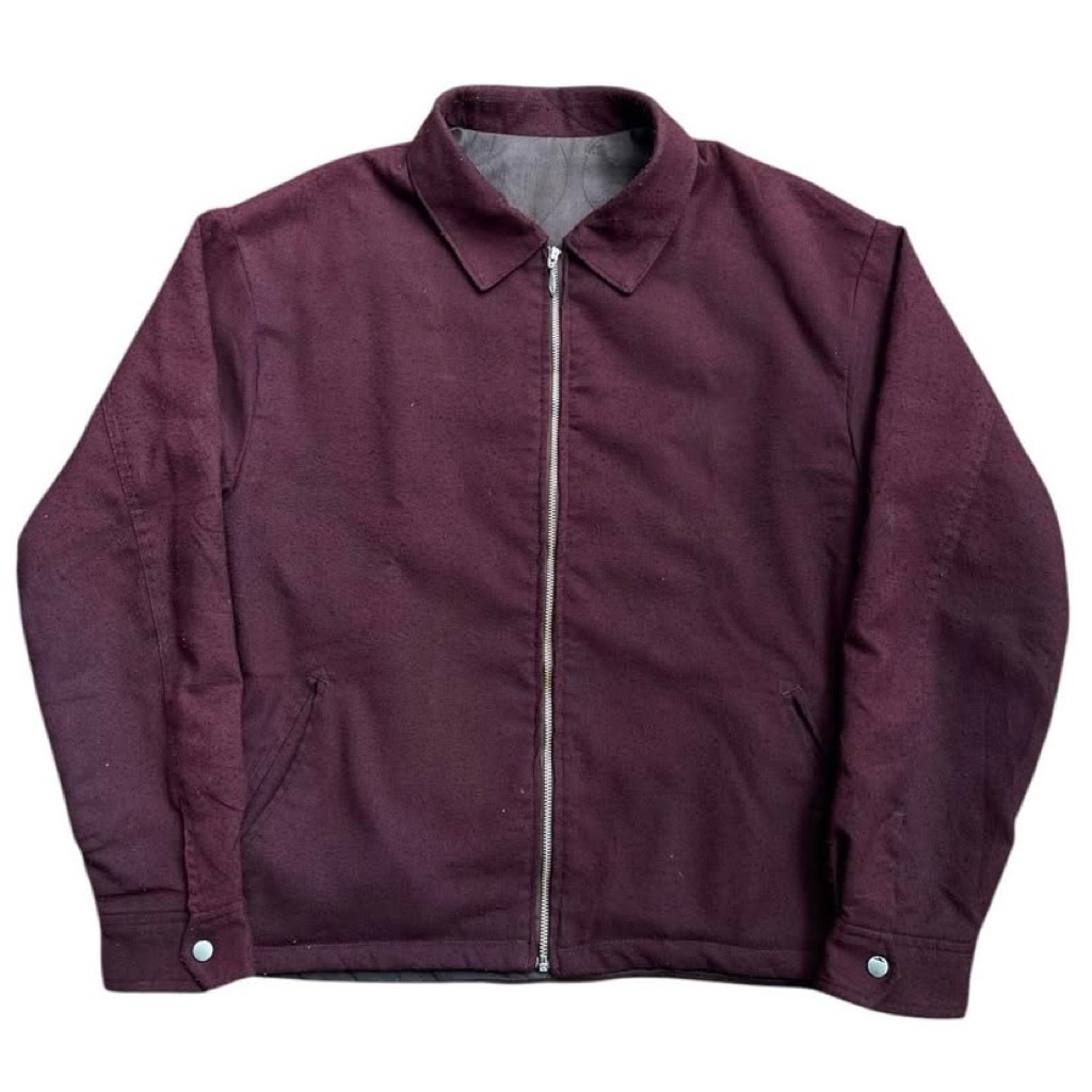 work jacket boxy fit wool