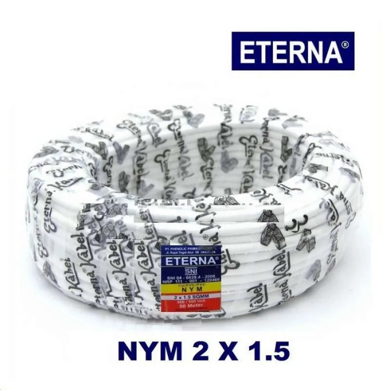 KABEL TUNGGAL NYM 2X1.5 ETERNA METERAN