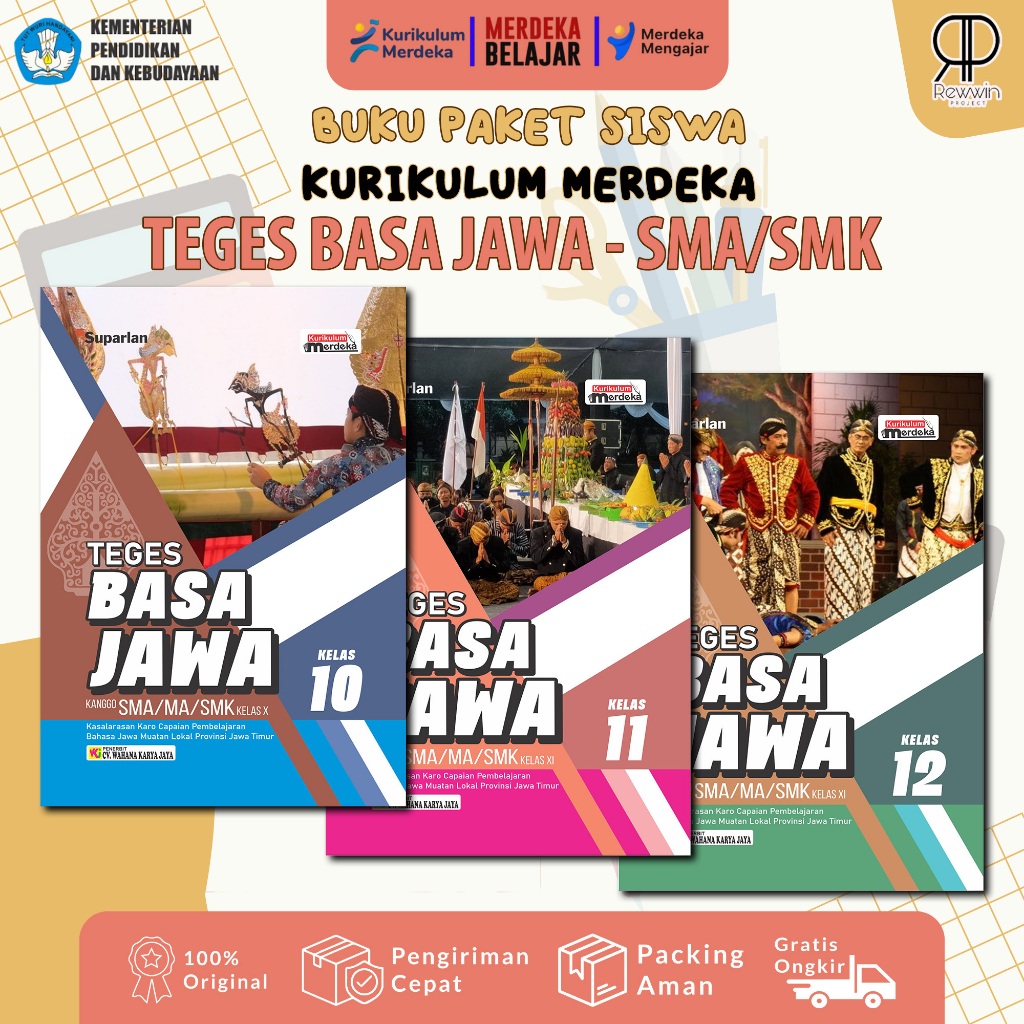 Buku Bahasa Jawa Kelas 10 -12 SMA/SMK Teges Basa Jawa Kurikulum Merdeka - Wahana Karya Jaya (Pilih K