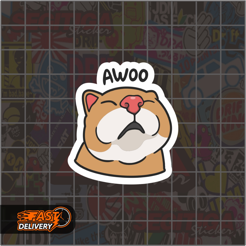 

Sticker Kucing Lucu Meme Awoo Ukuran 4.5 x 5 Cm