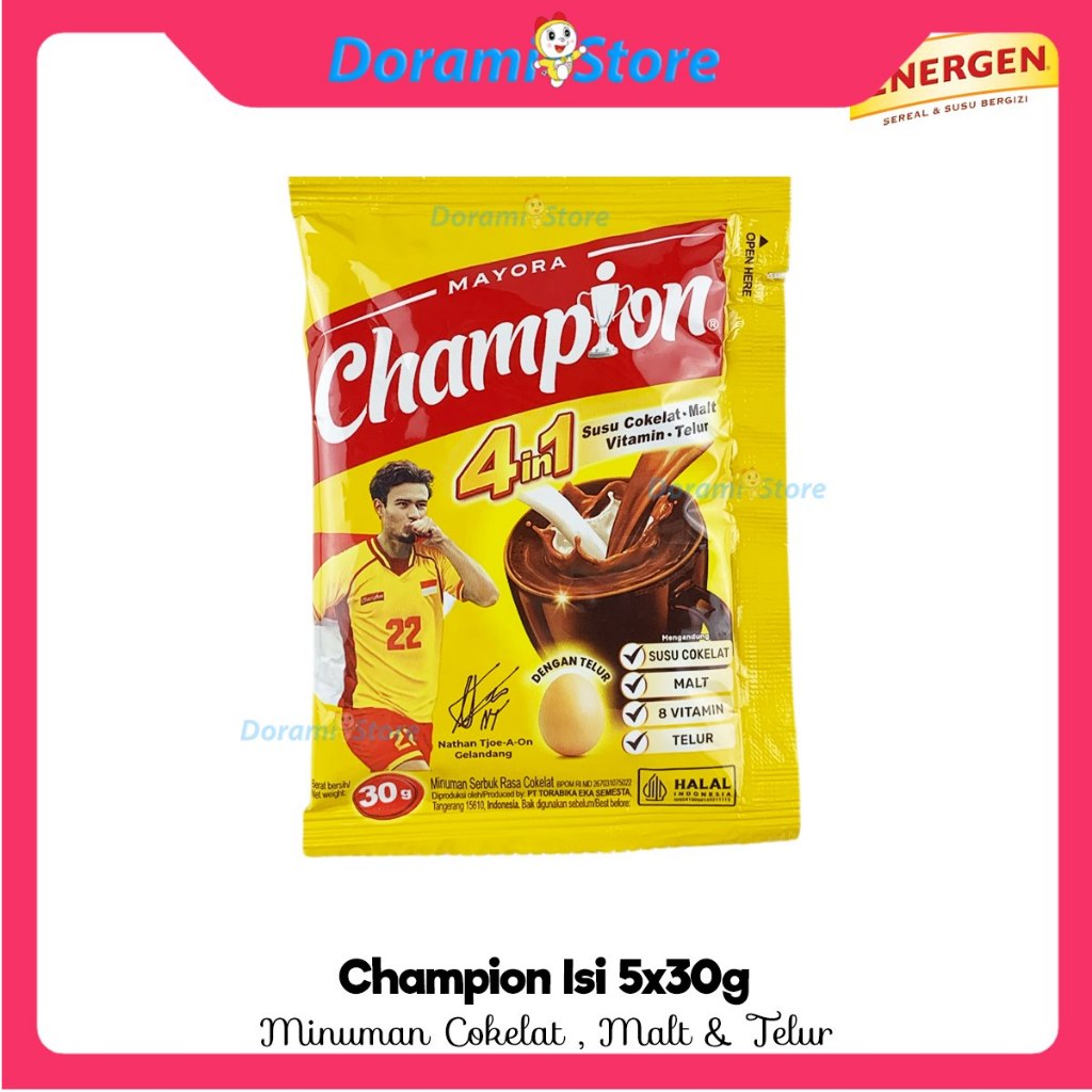 

Energen Susu Champion 4in1 Renceng / Susu Rasa Coklat Bergizi dan Lezat