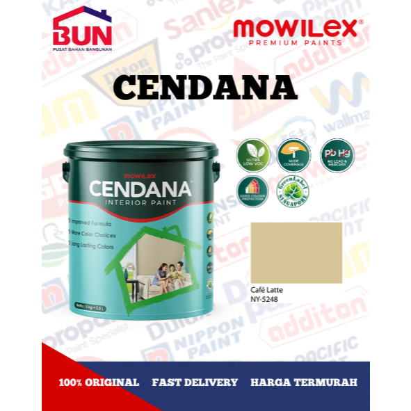 Mowilex Cendana Interior Paint Cat Tembok 25 Kg - CAFE LATTE (TINTING)