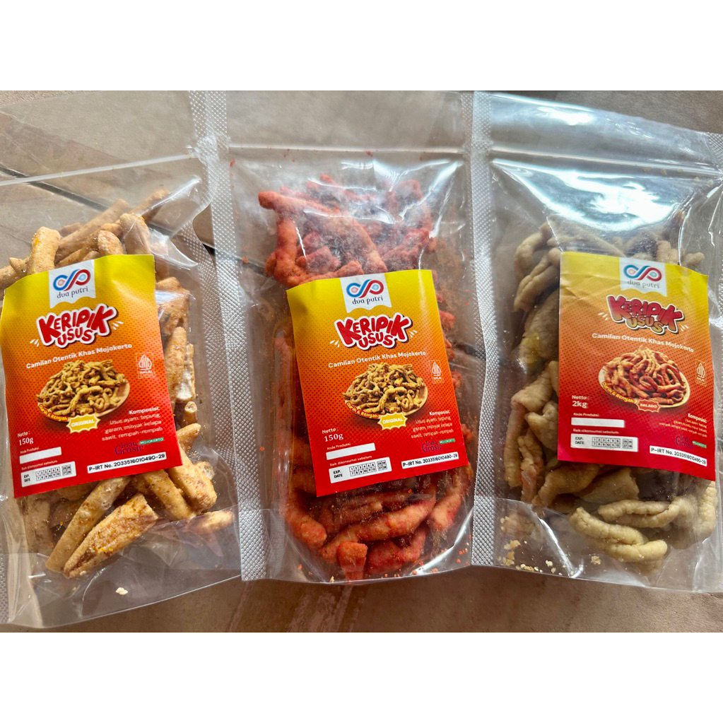 

KRIPIK USUS GRATIS BASRENG (100 gr kripsus ORI, 100 gr Kripsus Balado, 100 gr BASRENG Pedas)