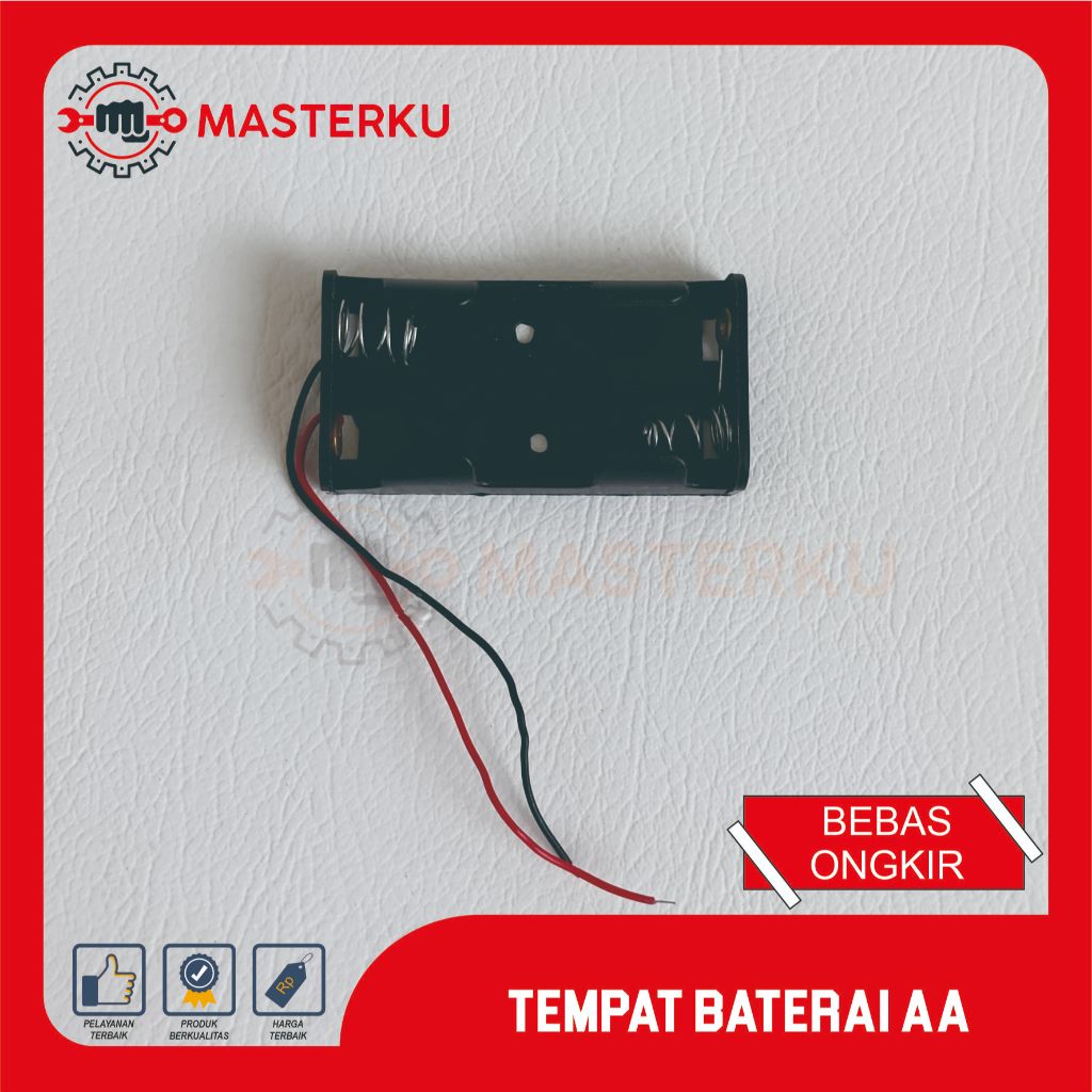 TEMPAT BATERAI AA X 2/HOLDER BATERAI AA 2 SLOT/DUDUKAN BATERAI AA 2 BUAH/BATTERY HOLDER AA 2 SLOT/TE