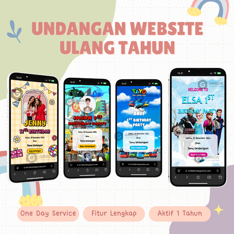 Undangan Ulang Tahun Digital Website / Undangan Ulang Tahun Anak Online / Birthday Website