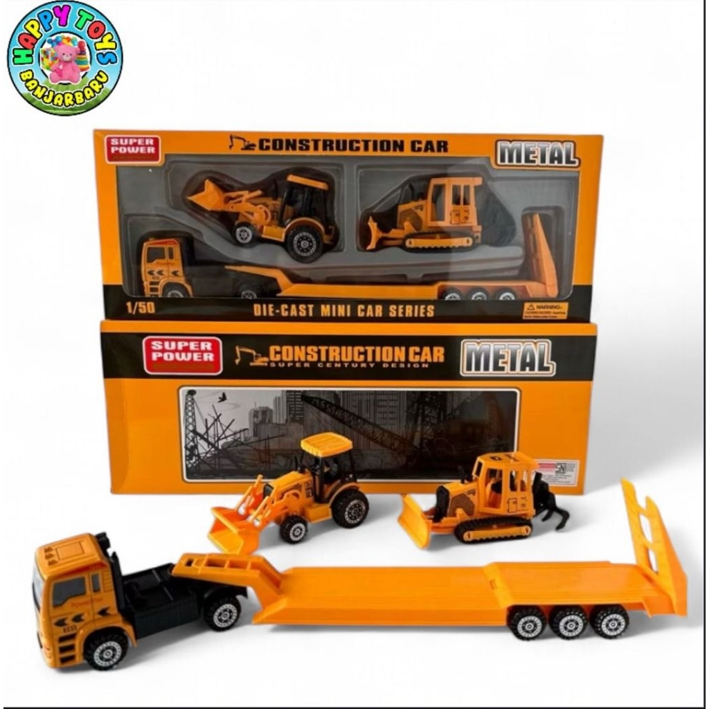 Die Cast Mini Car Series Construction /Excavator /Buldozer Bahan Metal