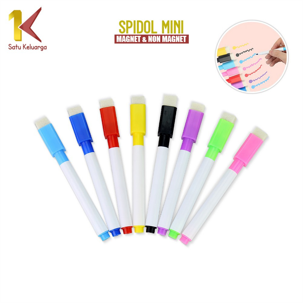 

1K Spidol Mini Magnet dengan Penghapus A27 Pen Marker Papan Tulis White Board Serbaguna